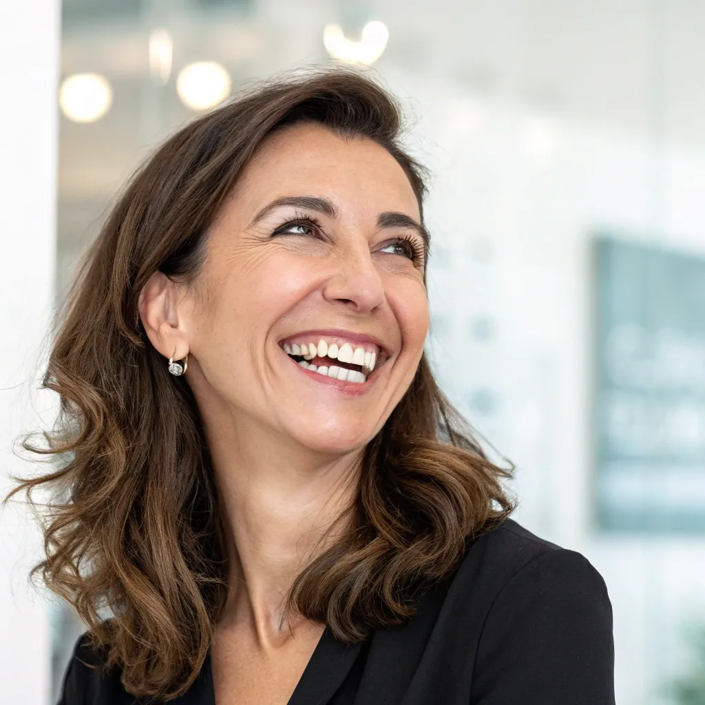 Happy client smiling